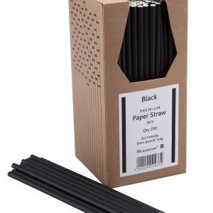Black Paper Strraws 8 inch 6mm bore Pack 250