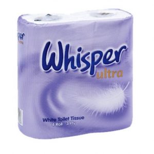 whisper 3ply luxury toilet roll 40 pack