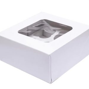 PLAIN MUFFIN CUP CAKE BOX WITH TRAY 4 CUP Pack 100